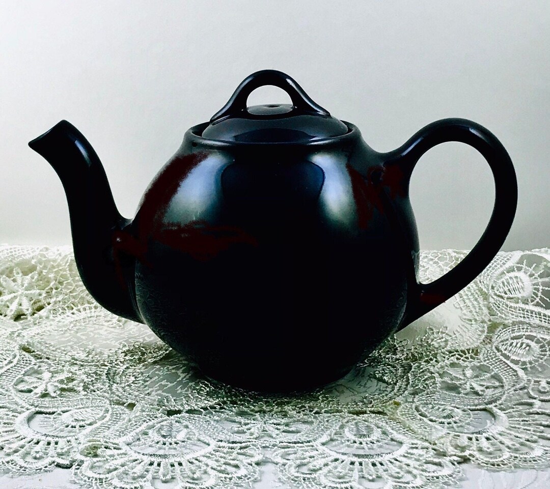 Hall Black Teapot Lipton's Tea Company Dramatic Black Etsy