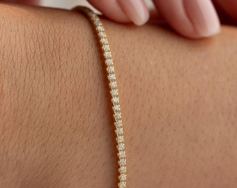 Tennis Bracelet- single lines -2mm