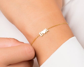 Letter Bracelet - Custom Name Bracelet - Attached Letters and Symbols