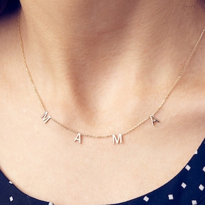 Gold Custom Letter Necklace - Silver Personalized Letter Necklace - Initial Necklace - Mother&#39;s Day Gift - Christmas Gift - Mom Gift