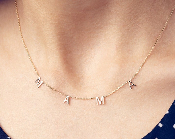 Gold Custom Letter Necklace - Silver Personalized Letter Necklace - Initial Necklace - Mother's Day Gift - Christmas Gift - Mom Gift