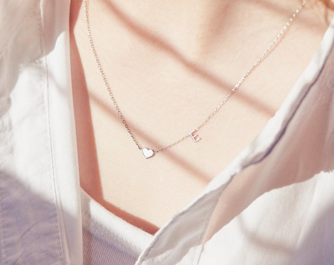 Two Initial Necklace - Personalized Sideways Initials - Perfect Mothers Day Gift
