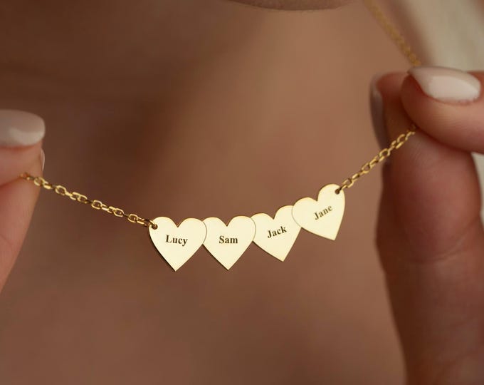 Personalized Name Hearts Necklace