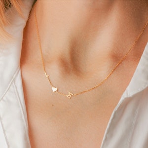 Sideways Necklace, Initial Necklace, Letter Necklace, Thanksgiving, Holidays Gifts Necklace, Excellent Gift to Your Mom, Minimalist