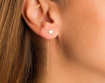 Letter Charm Threader Earrings