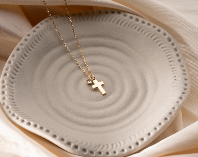 Birthstone Cross Necklace