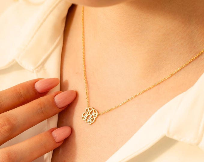 Personalized Monogram Necklace, Unique Gift for Her, Bridesmaid Jewelry, Custom Christmas Present