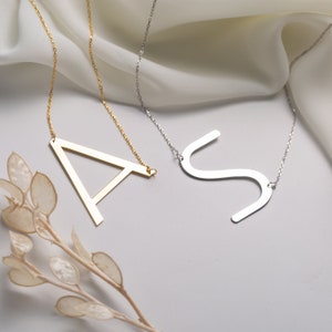 Personalized Large Initial Necklace- Custom Initial - Letter Necklace - Letter Jewelry - Gift Mom - Girlfriend Gift - Birthday Gift