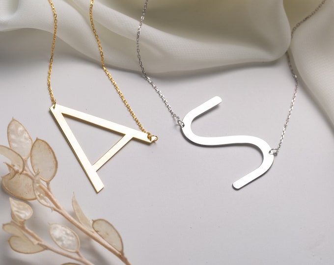Large Initial Necklace