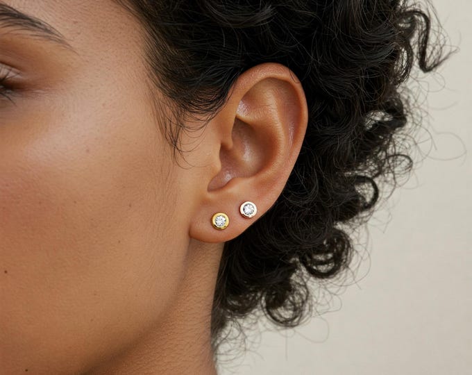 Dainty Birthstone Earrings for Mom, Silver Gemstone Stud Earrings for Mothers Day gift, Christmas Gift for Her, Bridesmaid Gift