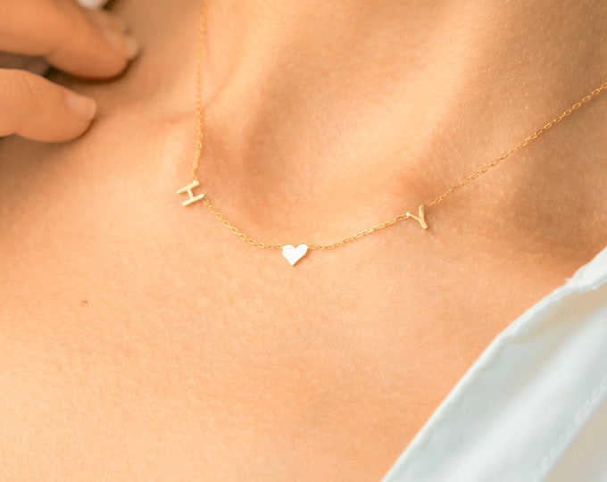 14K Gold Name Necklace - Letter Necklace - Minimalist Look - Initial Necklace - Perfect Gift for Her - Bridesmaids Gift - Christmas  Gift