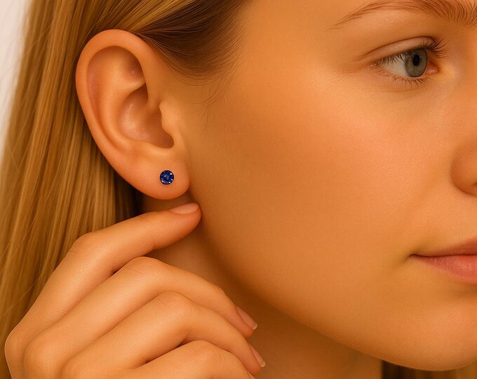 Tiny Birthstone Earrings Sterling Silver Birthstone Stud Earrings with Birthstones, Gemstone Stud Earrings Gift for Her, Christmas Gift