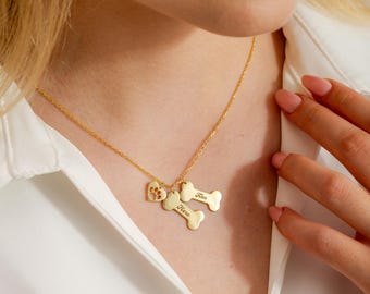 Sterling Silver Dog Bone Necklace - Gift for Her - Valentine's Day Gift - Personalized Pet Memorial - Mothers Day Gift for Her
