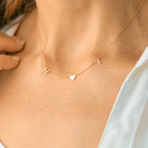 Collier en or 14 carats - Collier prénom personnalisé - Collier initial - Minimaliste - Cadeaux de demoiselles d'honneur - Cadeau de Noël