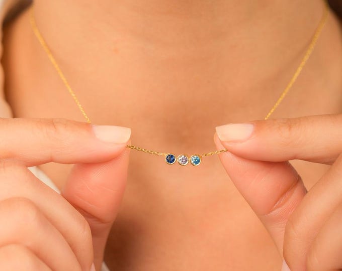 Family Birthstone Necklace - Personalized Gift for Mom, Bridesmaid Gift- Christmas Gift - Perfect Gift for Her