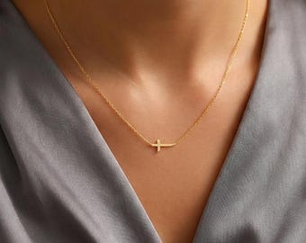 Sideways Cross Necklace