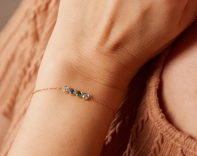 Personalized Birthstone Bracelet for Grandma, Custom Birthstone Mothers Day Jewelry, Unique Gifts for Mothers, Christmas Gift, Gift for Her