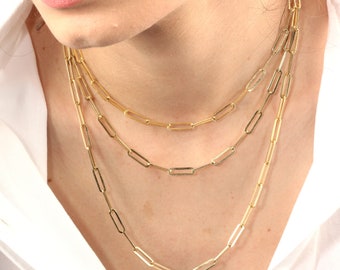 Paperclip Chain Necklace - Paperclip Necklace - Link Necklace - Three Sizes Perfect for Layering - Modern Necklace