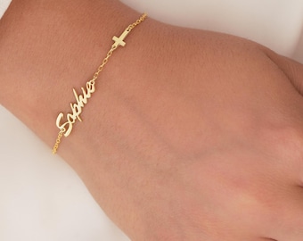 Cross Name Bracelet