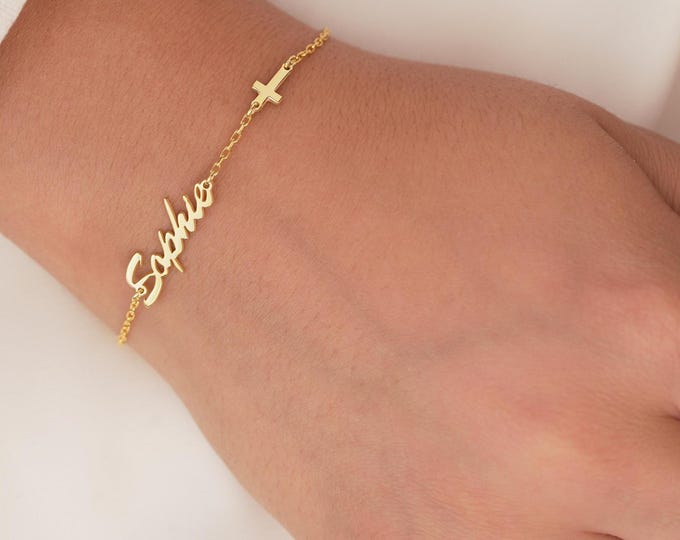 Cross Name Bracelet