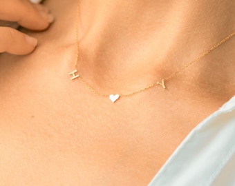 Collier prénom personnalisé - Collier initial - Collier de lettres - Collier personnalisé - Cadeaux pour femme - Cadeaux pour maman - Minimaliste - Cadeau de Noël