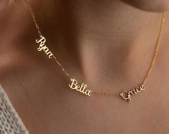 Multiple Name Necklace, Multi-Name Family Necklace, Personalized Multiple Name Necklace, Christmas Gift for Her