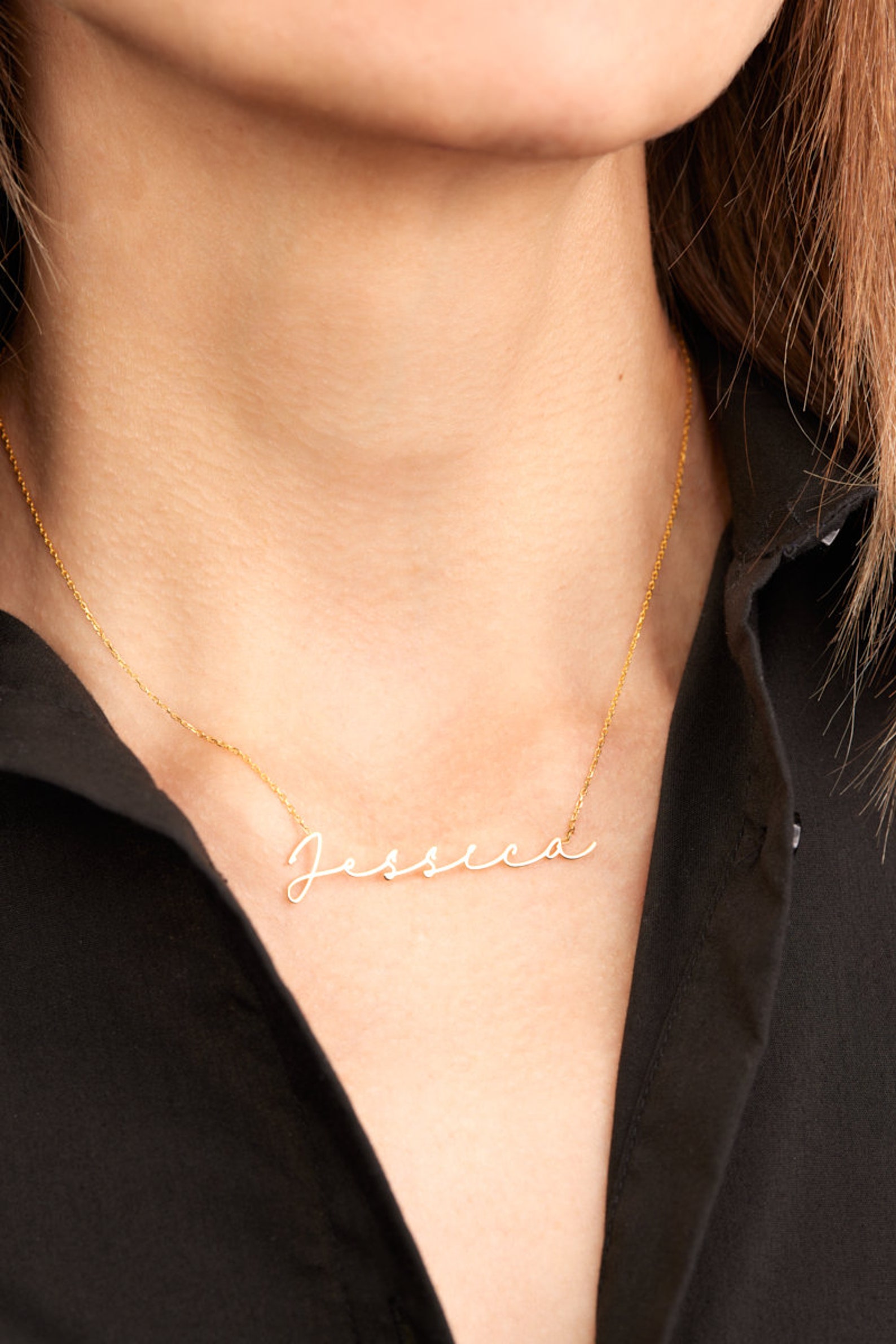 Personalized Name Necklace Cursive Name Necklace Holidays Etsy