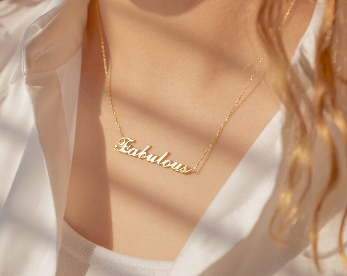 Script Cursive Handwriting Name Necklace for Holidays Gift - Perfect Christmas Gift For Mom For Wife For Her