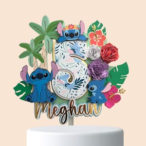 Stitch Cake Topper – Lilo & Stitch Birthday - Personalized Stitch Cake Topper - Stitch Party Decorations– Personalized Cake Topper