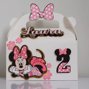 Minnie Mouse Gable Boxes – Party Favor Boxes, Birthday Treat Boxes, Minnie Party Decorations