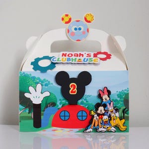Mickey Mouse Clubhouse Gable Boxes – Party Favor Boxes, Birthday Treat Boxes, Mickey Party Decorations