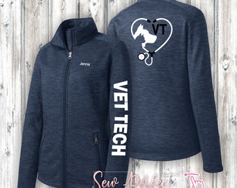 vet tech zip up hoodies
