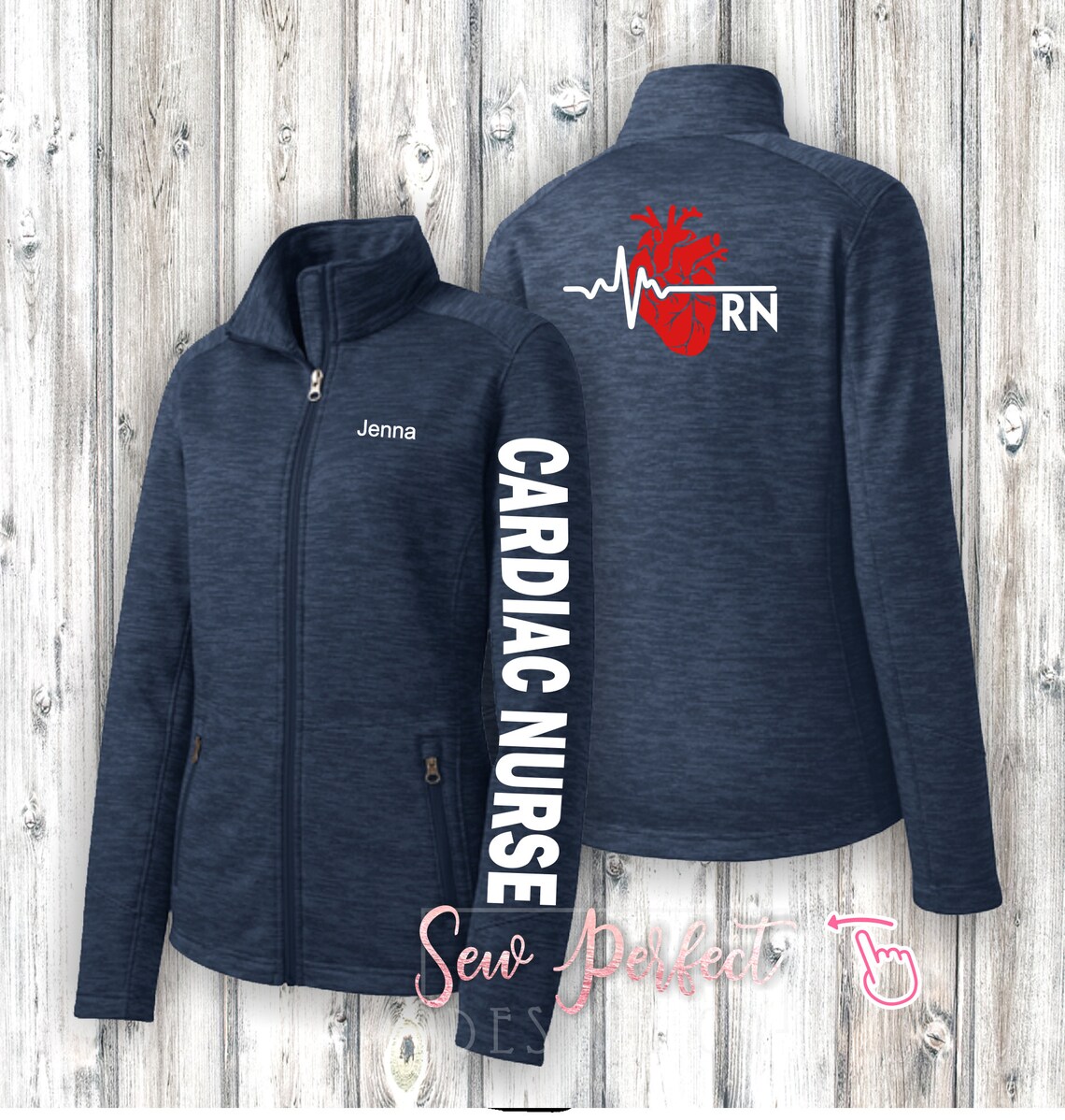 Personalized Cardiac nurse Jacket Heart Design Cardiac nurse Etsy