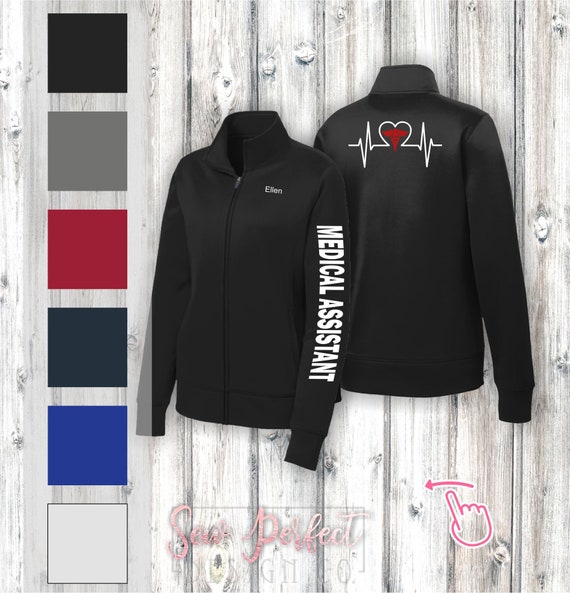 Personalized Medical Assistant Jacket Medical Caduceus Design Etsy