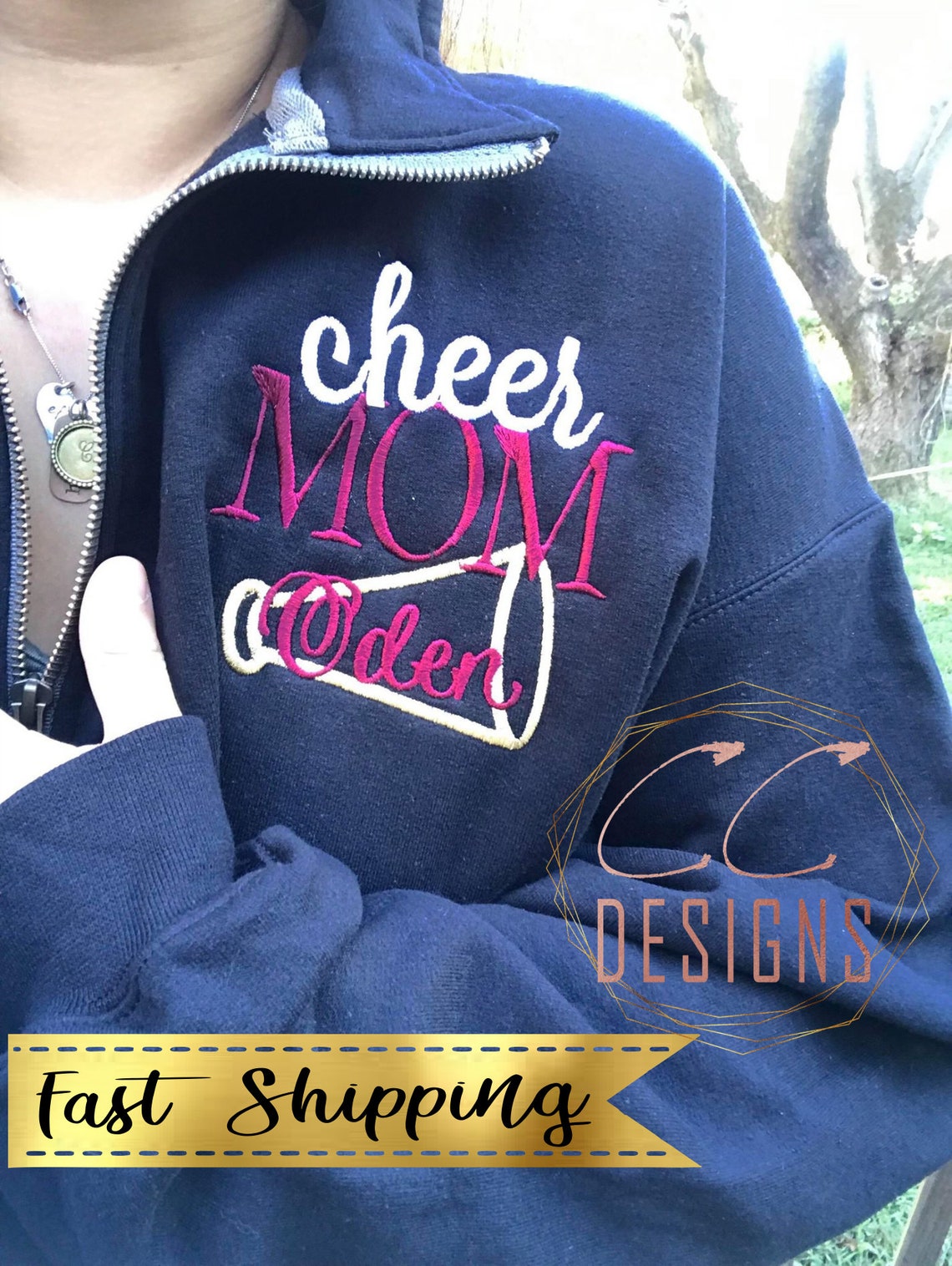 custom embroidered quarter zip pullover