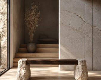Wabi Sabi Organic Bench ,Handmade Sculptural Bench