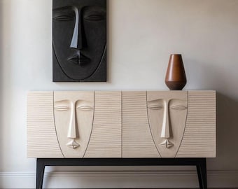 Iconic Handmade Harmonizing  organic design with Wabi Sabi sideboard,Boho  style,neutral decor Japandi style shiro kuramata school