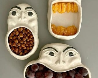wood & plaster art theater three artistic plates