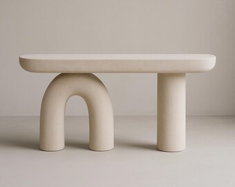 Skulpturaler Konsolentisch, Handgefertigte Wabi Sabi Möbel, Moderner Eingangsbereich