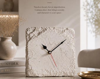 Wabi Sabi Stone Clock,Sculptural Luxury Desk Clock ,Handmade Art