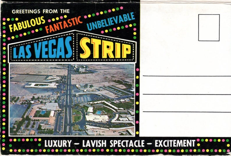 1950s Vintage LAS VEGAS Fabulous Strip Souvenir Postcard Etsy