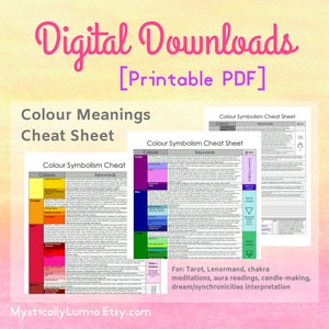 Aide-mémoire sur le symbolisme des couleurs (Tarot/Oracles/Lenormand) [PDF, 3 pages]