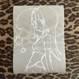 anime girl car decal || Y2K decals | cute car decals