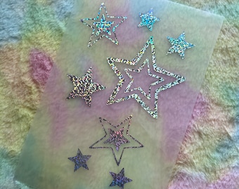 Y2K stars // car decal // holographic