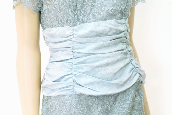 Vintage 80s lace dress, grey Size 10 - image 6