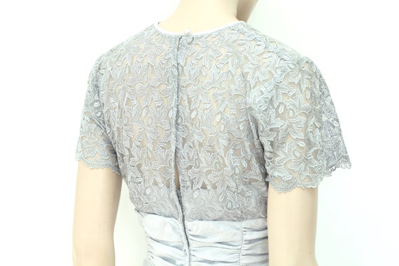 Vintage 80s lace dress, grey Size 10 - image 4