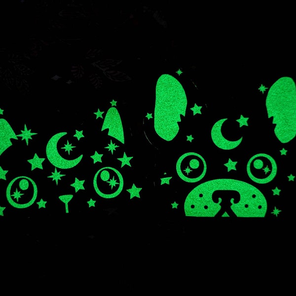 Glow in the Dark Cosmic Cat/Dog Peek a Boo Sticker Decal