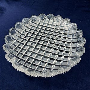 Art Deco, 1920s Cut Glass, 8 inch Serving Plate