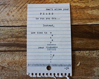 Typewriter Art. Hand Typed Letter on Vintage Typewriter - Typewritten Letter - Antique type - motivational quote. Inspirational poem