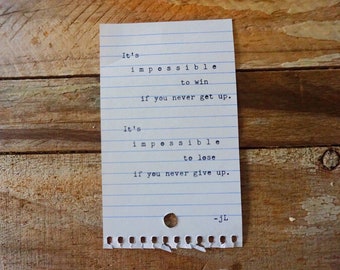 Typewriter Art. Hand Typed Letter on Vintage Typewriter - Typewritten Letter - Antique type - motivational quote. Inspirational poem